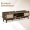Costway Wooden TV Stand for TVs up to 65" with Storage Adjustable Shelf & Sliding Doors Walnut